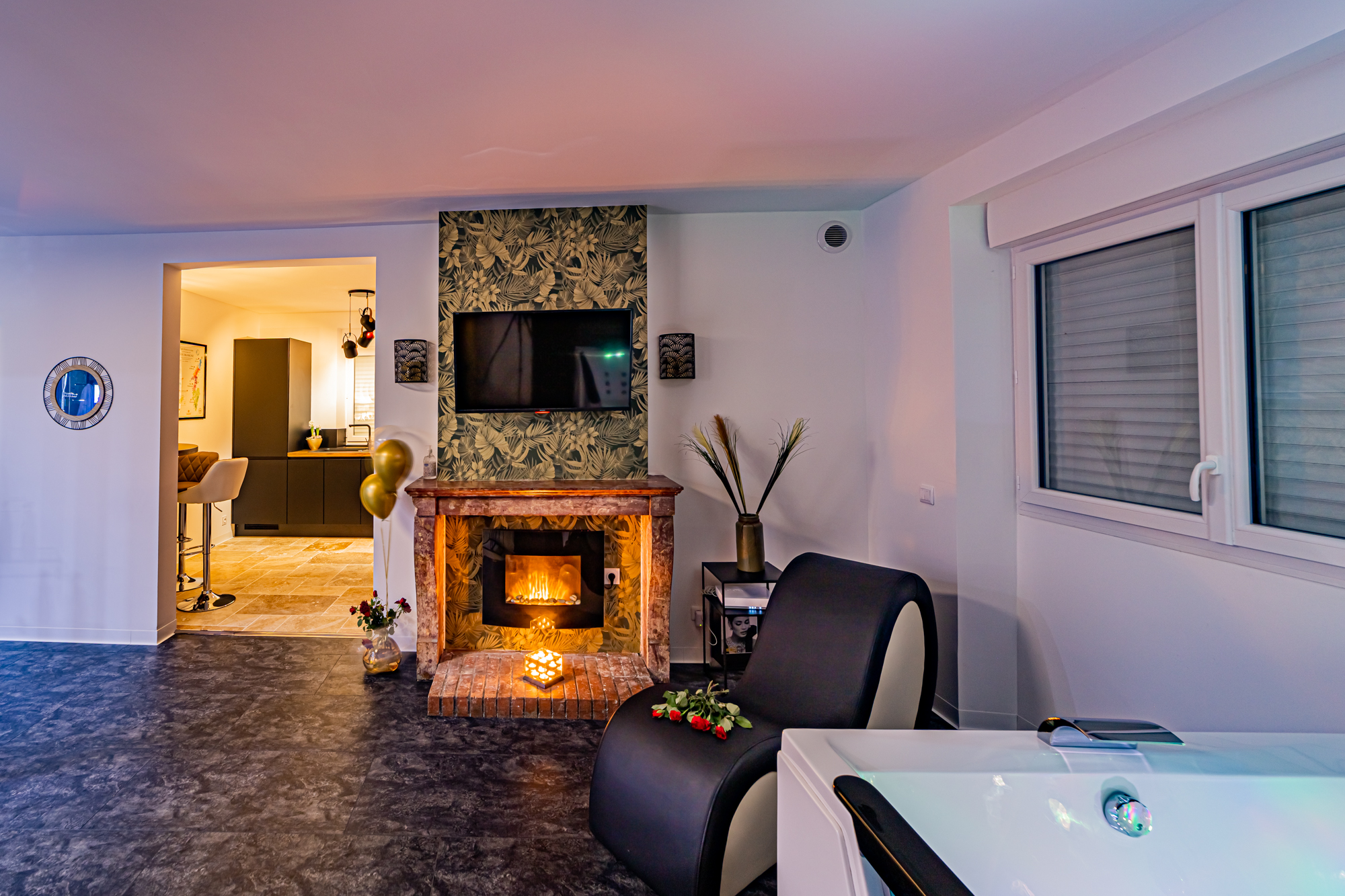 Cheminée d'ambiance au Charme Étoilé